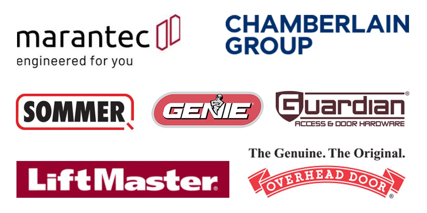 "Infographic displaying the top 7 garage door opener brands in the USA, as featured on Lemus Garage Door Service website."