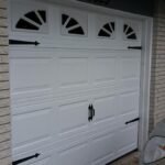 White garage door with modern design in Houston TX